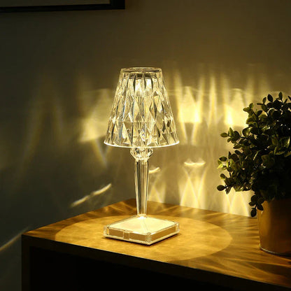 Mantar Crystal Wireless LED Lamp with Touch Control | Rechargeable &amp; Dimmable Light for Indoor &amp; Outdoor Use