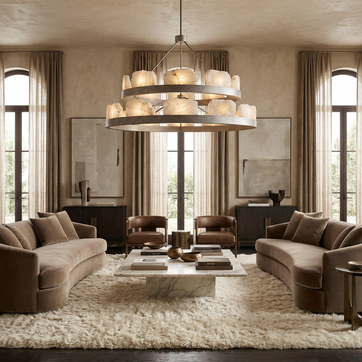 Relic Stone Rectangular Chandelier