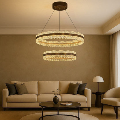 Élégant lustre à deux couches pour un éclat sophistiqué