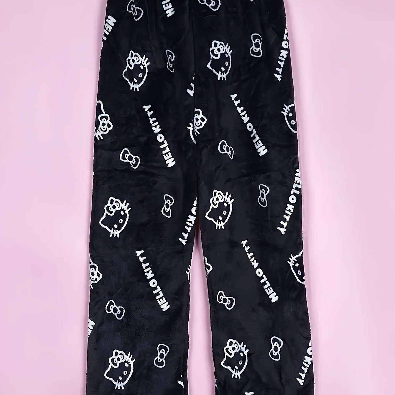 Cozy Hello Kitty Flannel Pajama Bottoms for Women - Ultra-Soft, Warm, and Comfy Anime Print Lounge Pants with Relaxed Fit, Perfect for Lounging, Sleepwear, and Casual Daily Wear