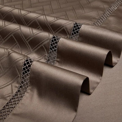 Elegance Brown Duvet Cover Set (Long-Staple Sateen Cotton)