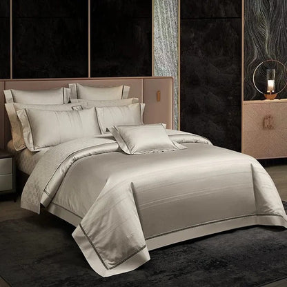 Elegance Champagne Duvet Cover Set (Long-Staple Sateen Cotton)