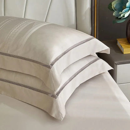 Elegance Champagne Duvet Cover Set (Long-Staple Sateen Cotton)