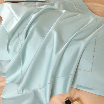 Dream Peach Blue Duvet Cover Set (Long-Staple Sateen Cotton)