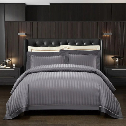 Prestige Grey Duvet Cover Set (Long-Staple Sateen Cotton)