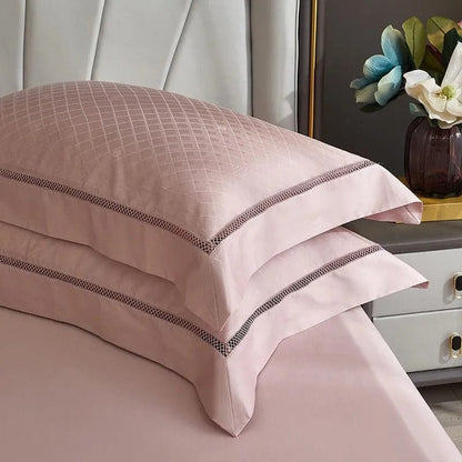 Elegance Blush Duvet Cover Set (Long-Staple Sateen Cotton)