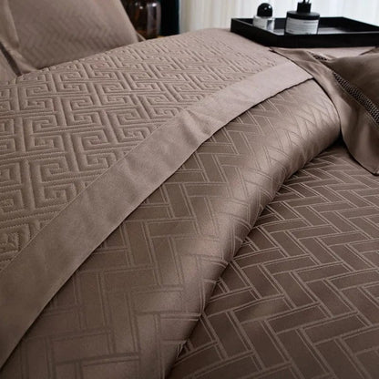 Elegance Brown Duvet Cover Set (Long-Staple Sateen Cotton)