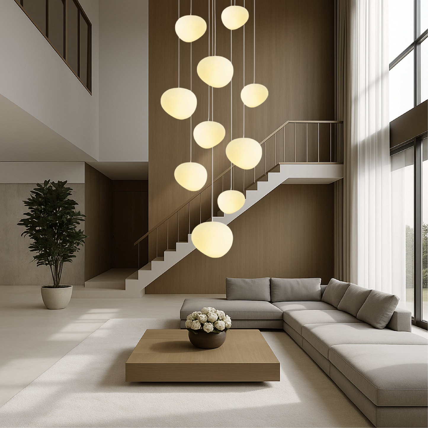 Lustra Nórdica Creativa para Escaleras Elegante y Moderna
