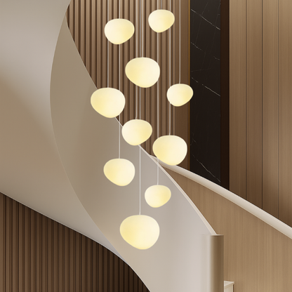 Nordic-Inspired Staircase Chandelier — Creative Modern Lighting for Hallways