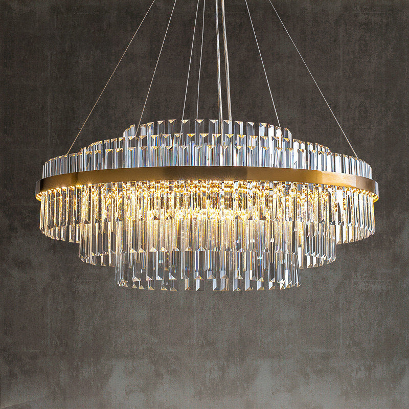 Élégant lustre en cristal de luxe