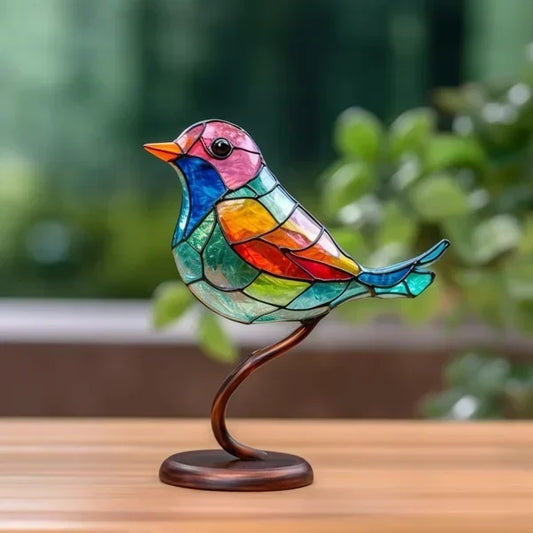 LuxeHome - AvianElegance Birds in Colored Glass for a Refined Interior Design Garden Colored Glass