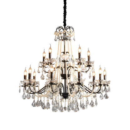 Elegant Black Crystal French Chandelier for Luxurious Home Decor