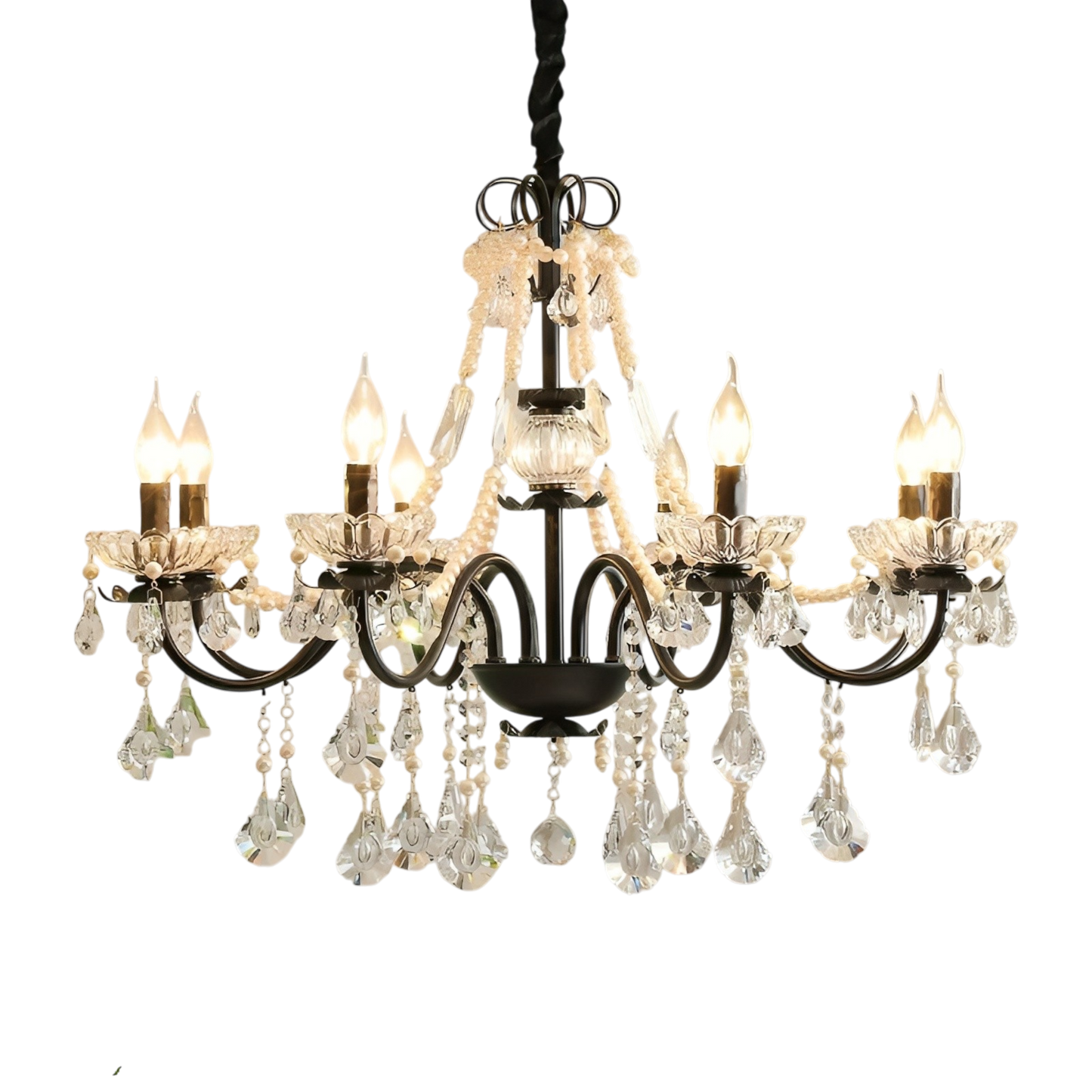 Elegant Black Crystal French Chandelier for Luxurious Home Decor