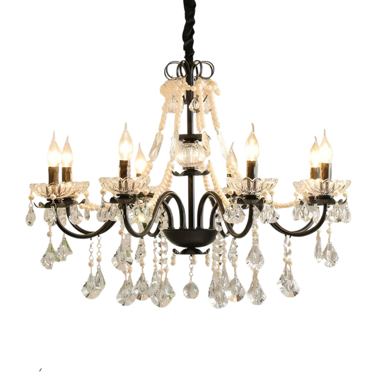 Elegant Black Crystal French Chandelier for Luxurious Home Decor