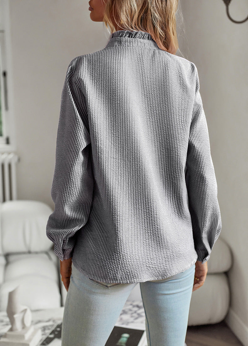 Elegant Ruffle Sleeve Blouse