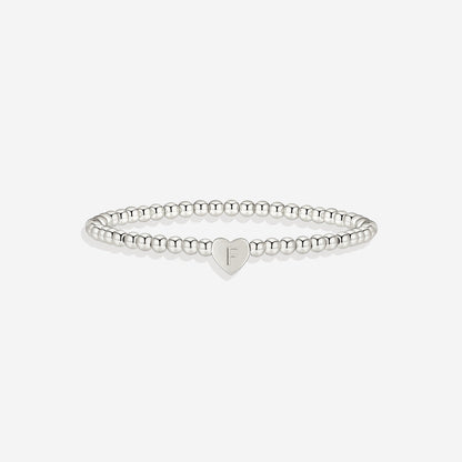 Gold Beaded Bracelet with Heart Initial