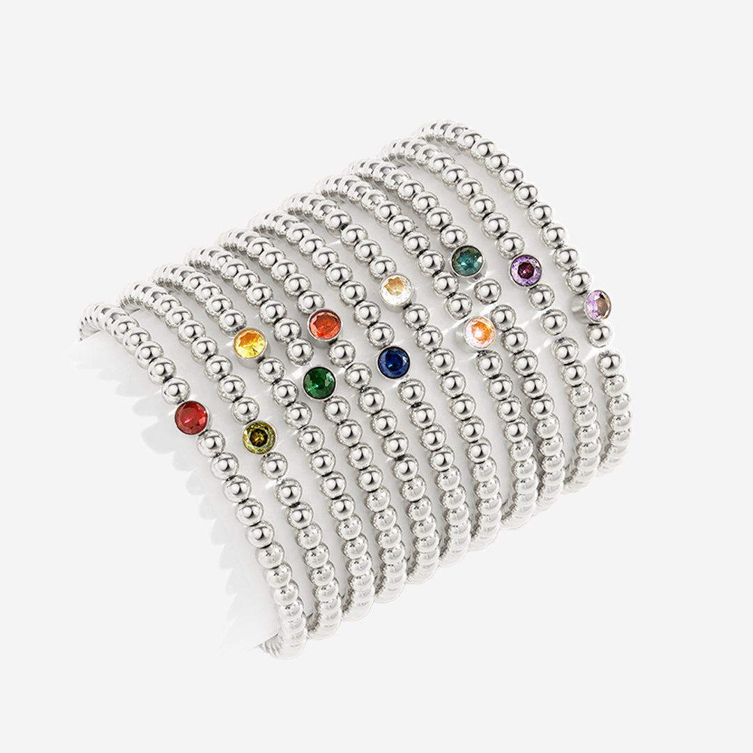 Gold Beaded Bubble Birthstone Bracelet