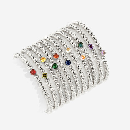 Gold Beaded Bubble Birthstone Bracelet