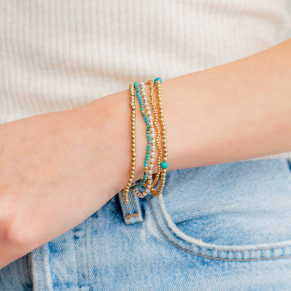 Turquoise Beaded Bracelet Stacking Set