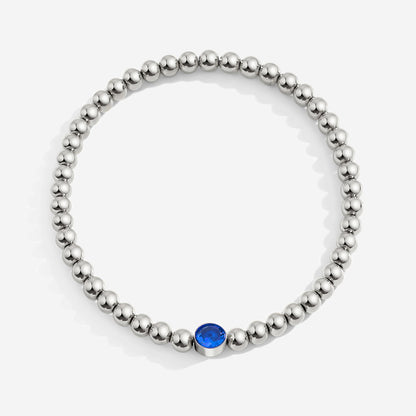 Gold Beaded Bubble Birthstone Bracelet