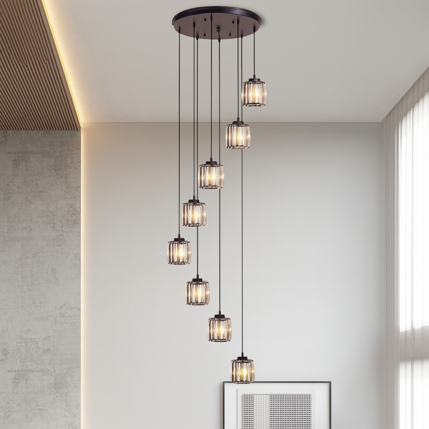 Ida Crystal Staircase Chandelier - Glamorous Crystal Lighting for Stairs