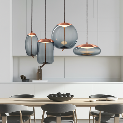 Lustre suspendu Hempoire en or rose pour une ambiance élégante et chaleureuse