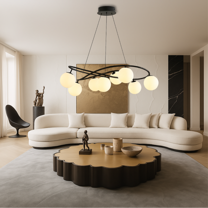 Kronleuchter im Retro-Design im skandinavischen Stil in Schwarz