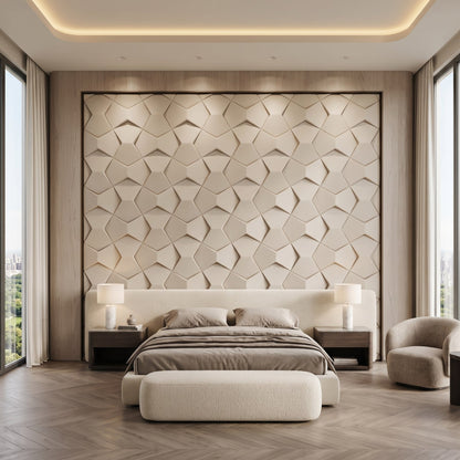 Bowtie Geometric 3D Leather Wall Panel