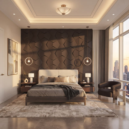 Bowtie Geometric 3D Leather Wall Panel