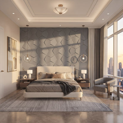 Bowtie Geometric 3D Leather Wall Panel