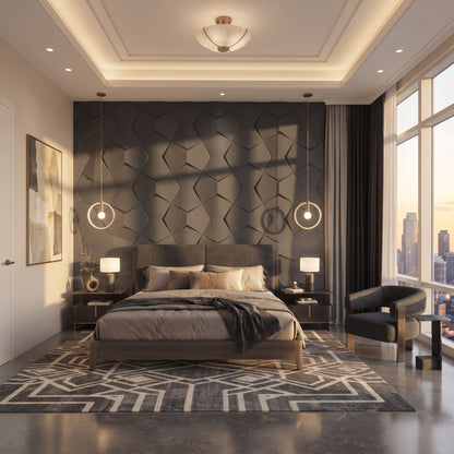 Bowtie Geometric 3D Leather Wall Panel