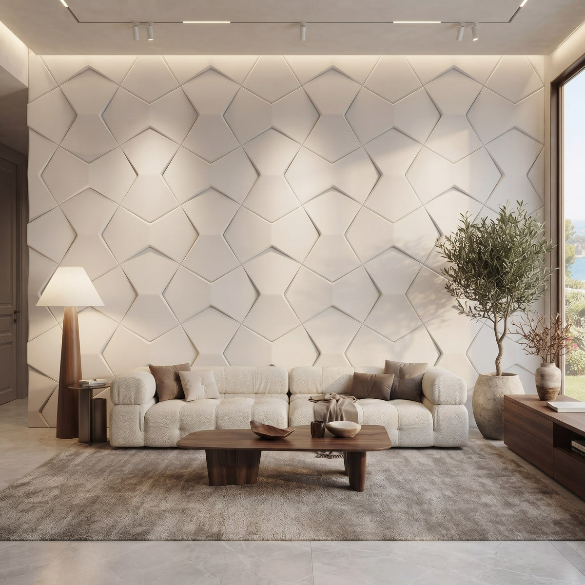 Bowtie Geometric 3D Leather Wall Panel