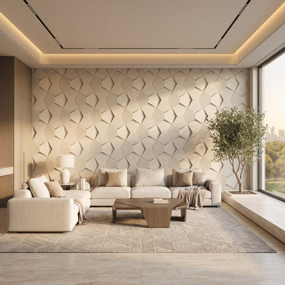 Bowtie Geometric 3D Leather Wall Panel