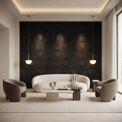 Bowtie Geometric 3D Leather Wall Panel