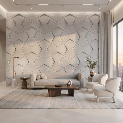 Bowtie Geometric 3D Leather Wall Panel