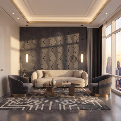 Bowtie Geometric 3D Leather Wall Panel