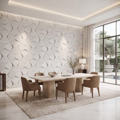 Bowtie Geometric 3D Leather Wall Panel