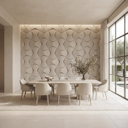 Bowtie Geometric 3D Leather Wall Panel