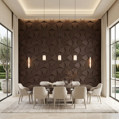 Bowtie Geometric 3D Leather Wall Panel