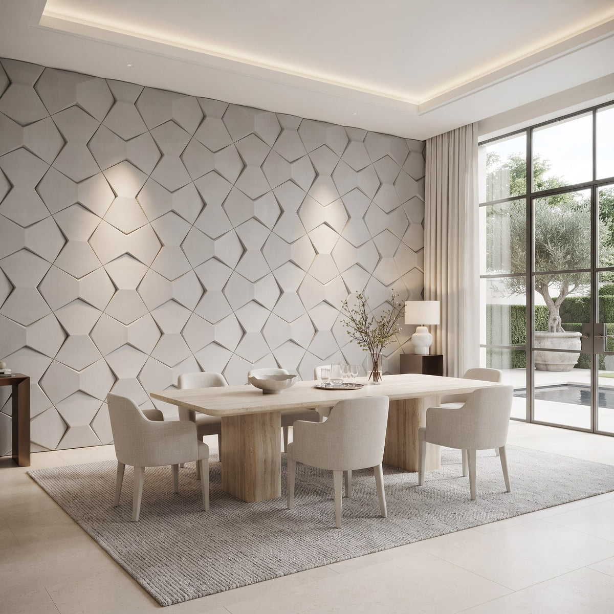 Bowtie Geometric 3D Leather Wall Panel