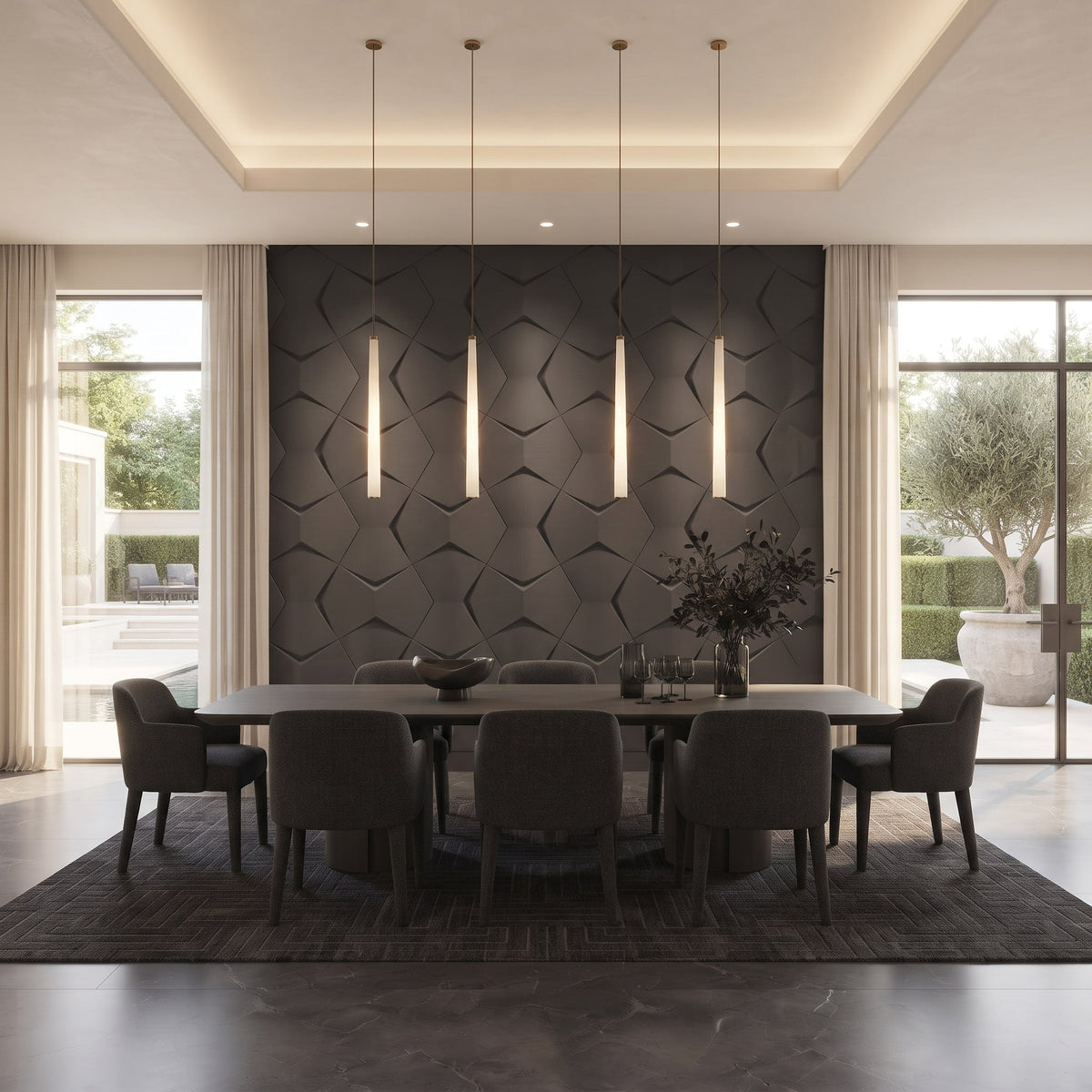 Bowtie Geometric 3D Leather Wall Panel
