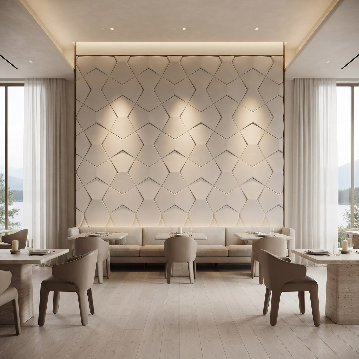 Bowtie Geometric 3D Leather Wall Panel