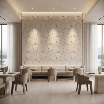 Bowtie Geometric 3D Leather Wall Panel