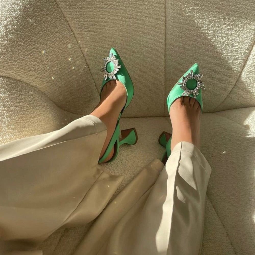 Orelie - Puntige Teen Crystal Pumps Hakken