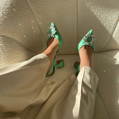 Orelie - Puntige Teen Crystal Pumps Hakken