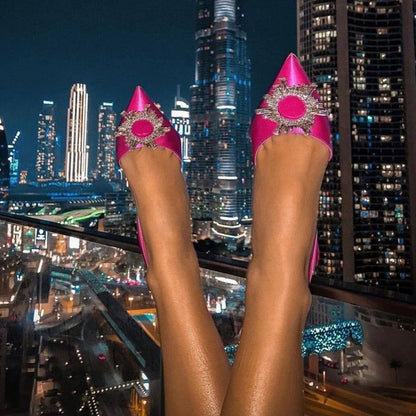 Orelie - Puntige Teen Crystal Pumps Hakken