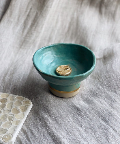 Handmade Ceramic Islamic Bakhoor Burner: Rustic Arabic Incense Stand