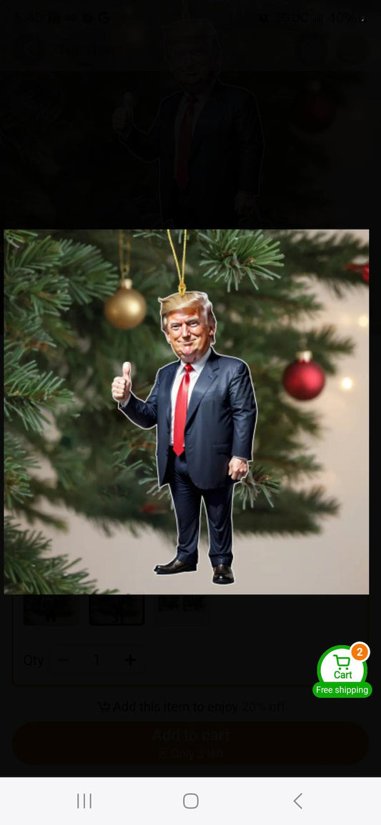 Trump Acrylic Holiday Ornaments