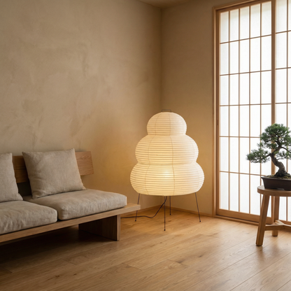 Elegance Rice Paper Floor Lamp for a Warm and Cozy Atmosphere