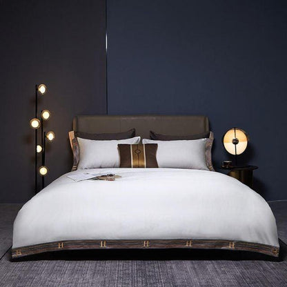 White Visna Duvet Cover Set (Long-Staple Sateen Cotton)
